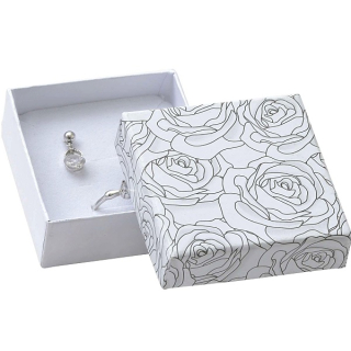 Krabička na šperky černo-bílá růže