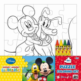 Mickey Omalovánkové puzzle s voskovkami 