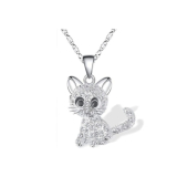 Dívčí náhrdelník kočička stříbrná JN251