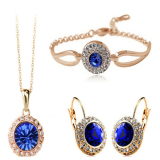 Souprava náhrdelníku, náušnic a náramku Blue Lady OJ401
