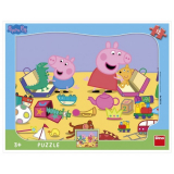 Puzzle deskové Prasátko Peppa Pig si hraje 12 dílků