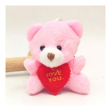 Plyšový medvídek I love you 6 cm růžový s poutkem