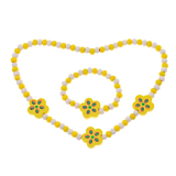 Dětská bižuterie náhrdelník a náramek kytičky žlutá