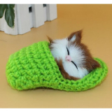 Interaktivní kočička mňoukající v pantofli zelená