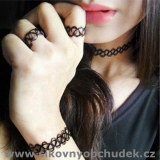 Souprava Tattoo Choker náhrdelník náramek prsten tetování