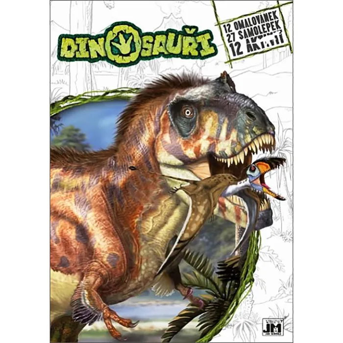 Dinosauři Velké omalovánky A4 s doplňkovými aktivitami a samolepkami