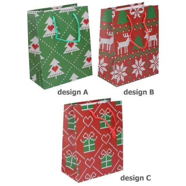 Dárková taška vánoční střední 18 x 23 x 10 cm 