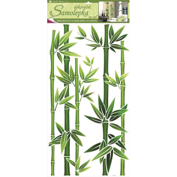 Samolepky na zeď 60 x 32 cm bambus zelený