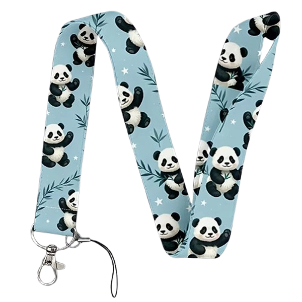 Šňůrka na klíče s karabinkou panda