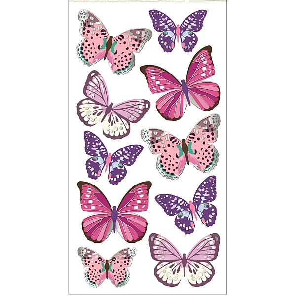 Samolepky Motýli s 3D křídly 21,5 x 10 cm
