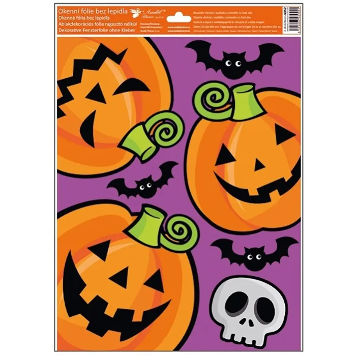 Okenní fólie Halloween Vykukující dýně 30 x 42 cm