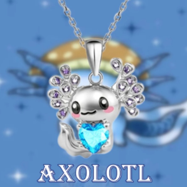 Náhrdelník Axolotl s tyrkysovým srdcem