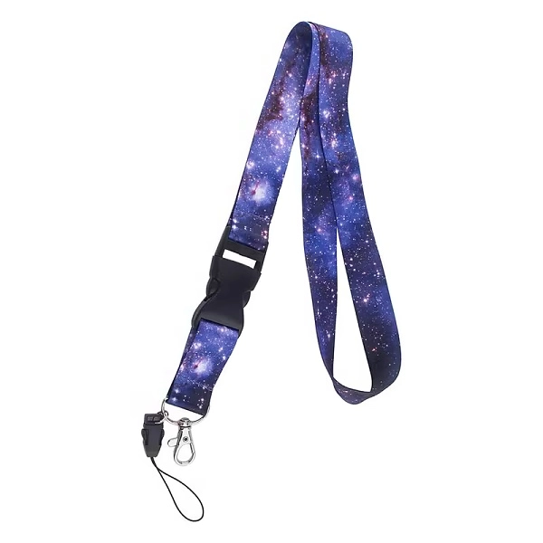 Šňůrka na krk s karabinkou Dark Starry Sky
