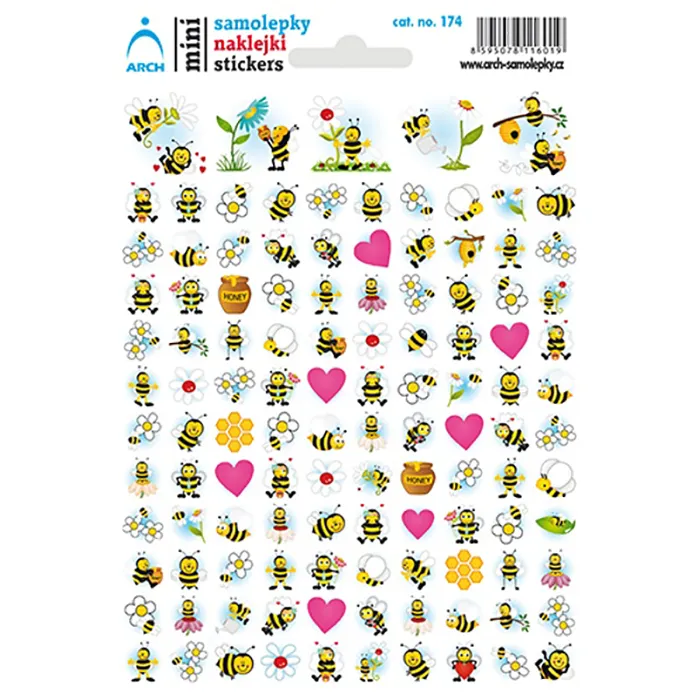 Školní minisamolepky včeličky 115 ks