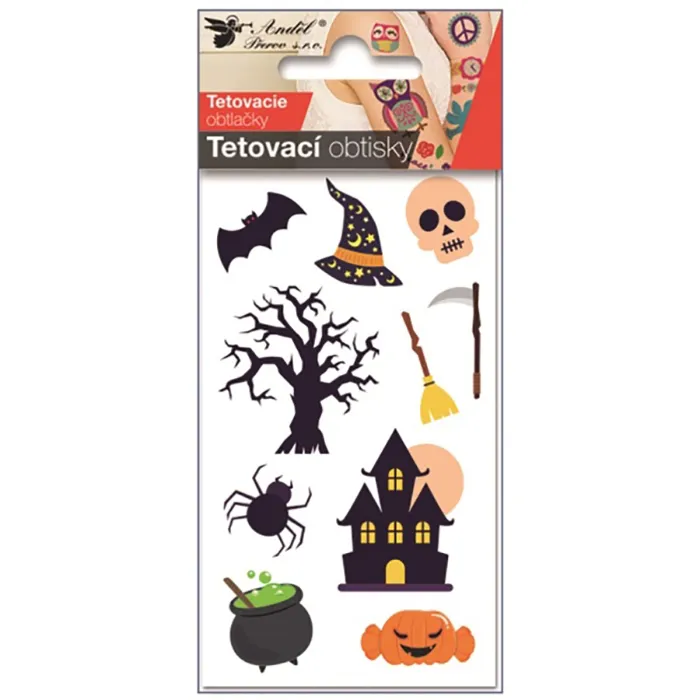 Tetovací obtisky 10 x 6 cm Halloween dům