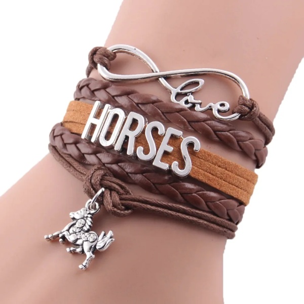 Dámský náramek víceřadý hnědý Endless Love for Horses
