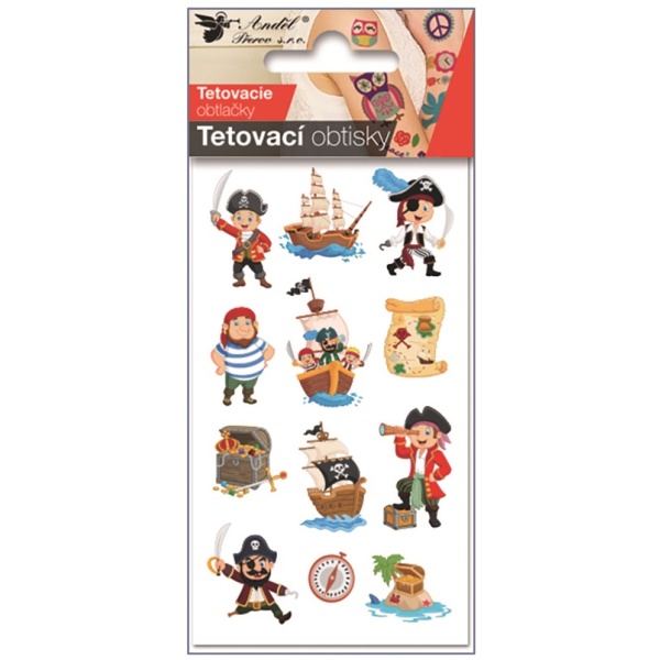Tetovací obtisky Piráti 7,5 x 12 cm