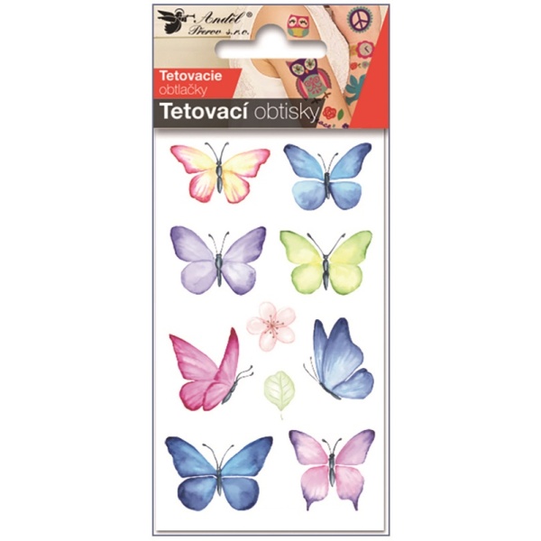 Tetovací obtisky Motýli 7,5 x 12 cm