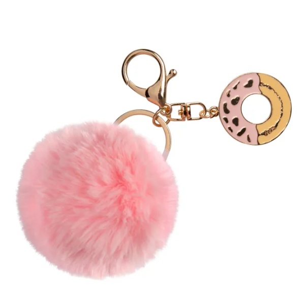 Albi Chlupatá klíčenka Donut světle růžová