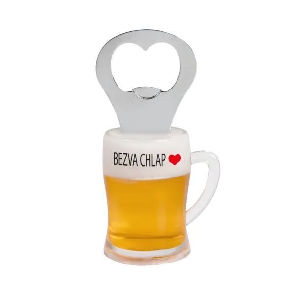 Magnet na lednici Otvírák na pivo - Bezva chlap