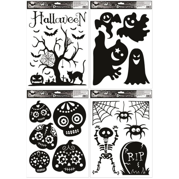 Dekorační okenní fólie černá Halloween 30 x 42 cm