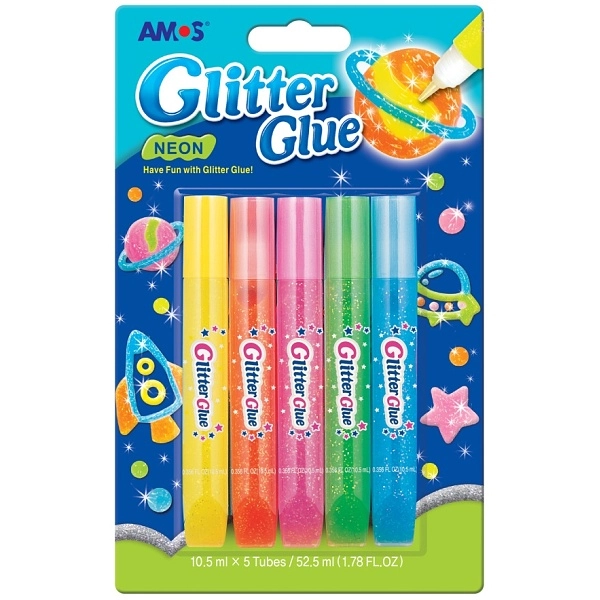 Glitrové lepidlo neon 5 x 10,5 ml