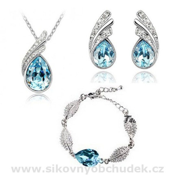 Swarovski Elements Souprava s náramkem Tear Drop SWS146