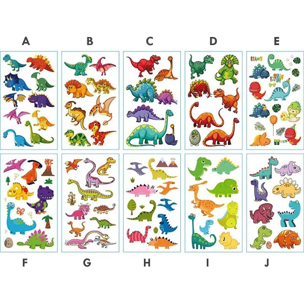 Tetování barevné Dinosauři výběr z 10 variant