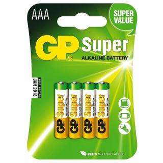 GP Super Alkaline Baterie AAA mikrotužka 1,5V 4 kusy 