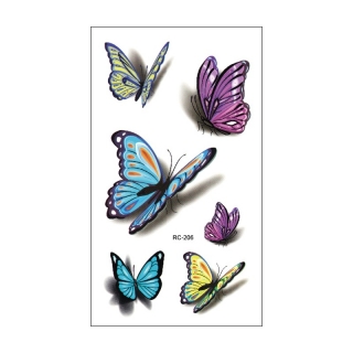 Dětské tetování tetovací obtisky motýli 3D OP065