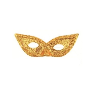 Škraboška na karneval kočičí oči se zlatými glitry