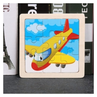 Dřevěné puzzle 9 dílků Letadlo