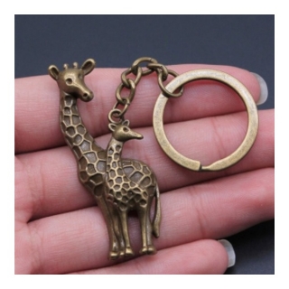 Přívěsek na klíče Žirafa a mládě bronz