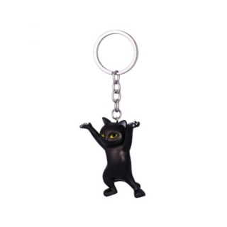 Přívěsek na klíče Kočička stojící černá