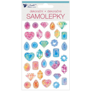 Samolepky diamanty se stříbrnou ražbou 10 x 19 cm