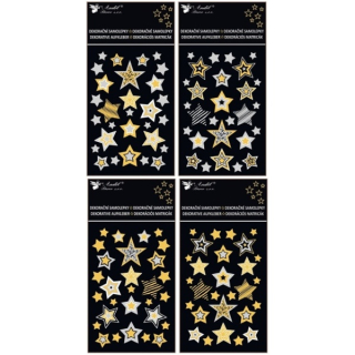 Dekorační samolepky lesklé hvězdičky 8 x 12 cm