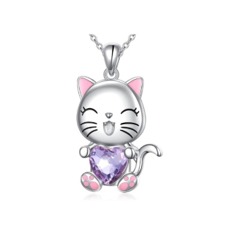 Dívčí náhrdelník kočička Violet Heart JN670-92