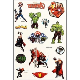 Tetování Avengers 03 tetovací obtisky 14,9 x 9,5 cm OP859
