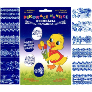Smršťovací dekorace na vajíčka modré 12 ks cibulový vzor