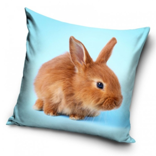 Dekorační polštářek Rezavý králíček 40 x 40 cm