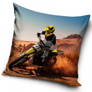 Povlak na polštářek Motocross v poušti 40 x 40 cm