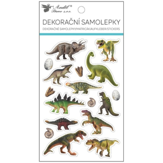 Samolepky dinosauři plastické 10,5 x 19 cm