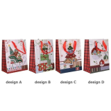 Dárková taška vánoční s glitry střední 18 x 23 x 10 cm 