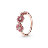 Prsten se zirkony Pink Flowers velikost 62-64 